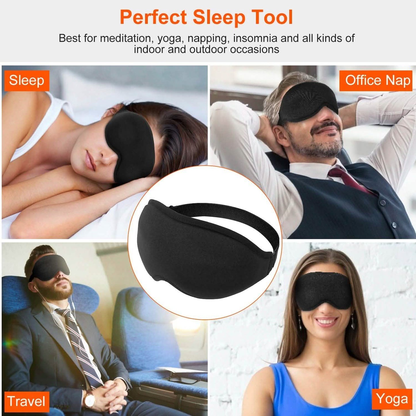 2-Pack: 3D Contoured Cup Light Blockout Sleeping Mask DailySale