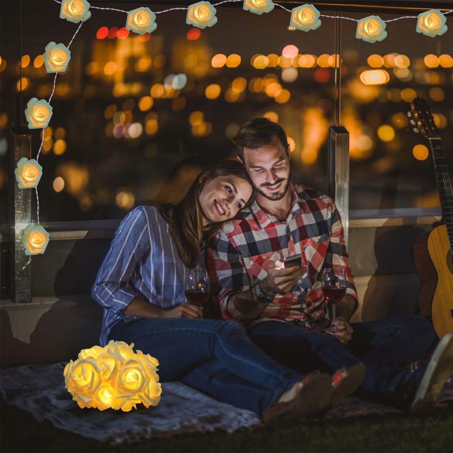 2-Pack: 40 LEDs Rose Flower String Lights DailySale