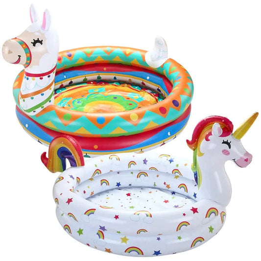 2-Pack: 47" Unicorn and Llama Inflatable Kiddie Pools DailySale