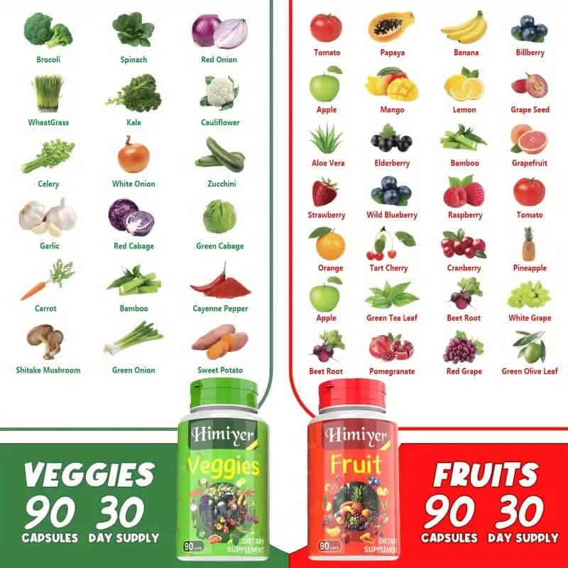 2-Pack: 90-Day Fruit and Veggie Supplements Bundle DailySale