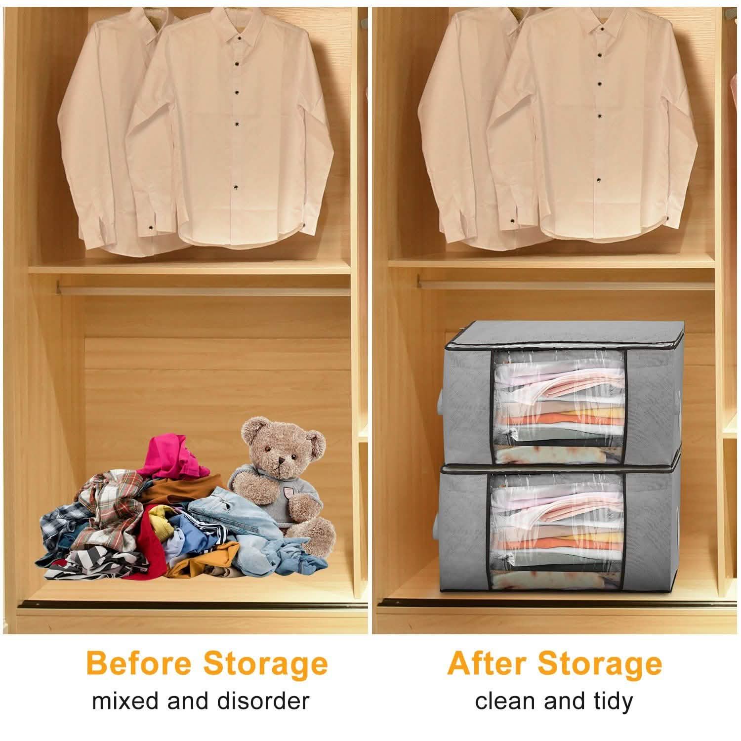 2-Pack: 90L Large Capacity Foldable Closet Organizer DailySale