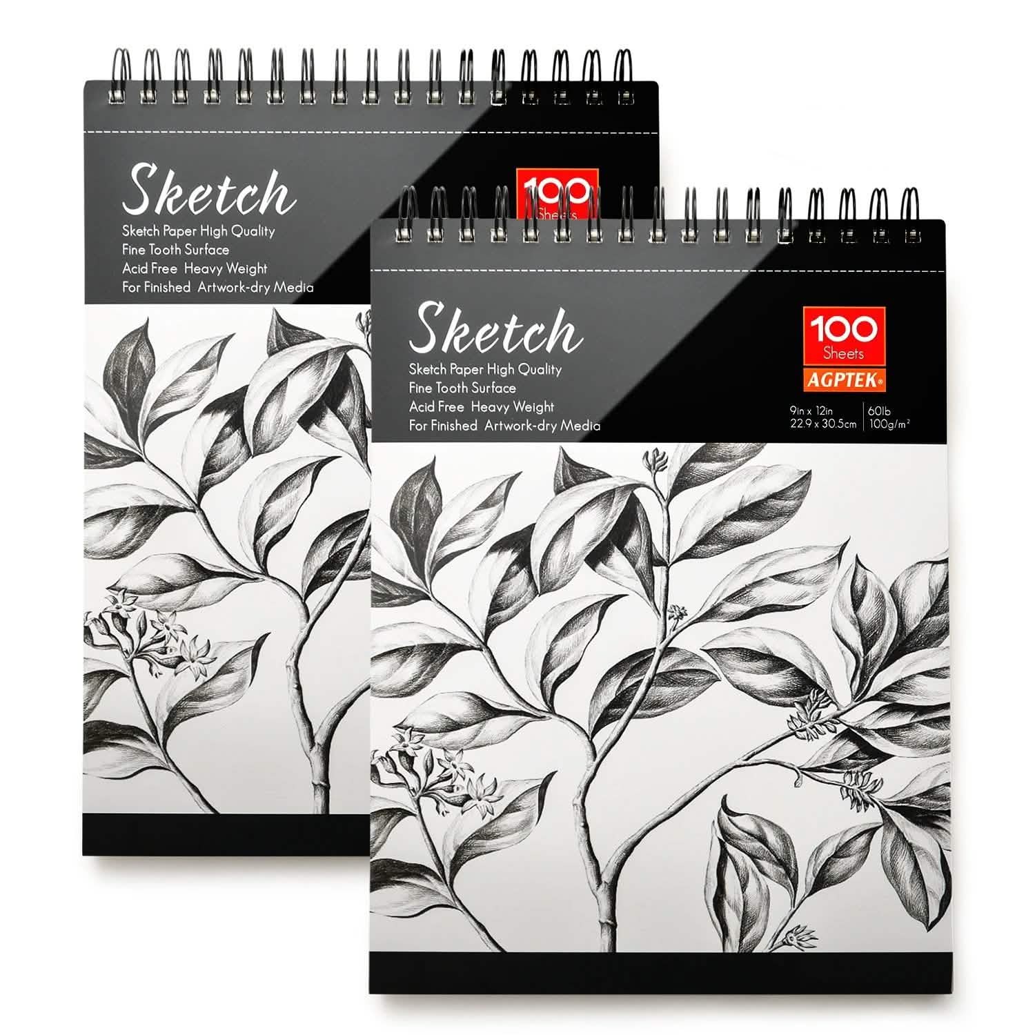 2-Pack: 9X12" 100 Sheets Spiral Sketch Pad DailySale