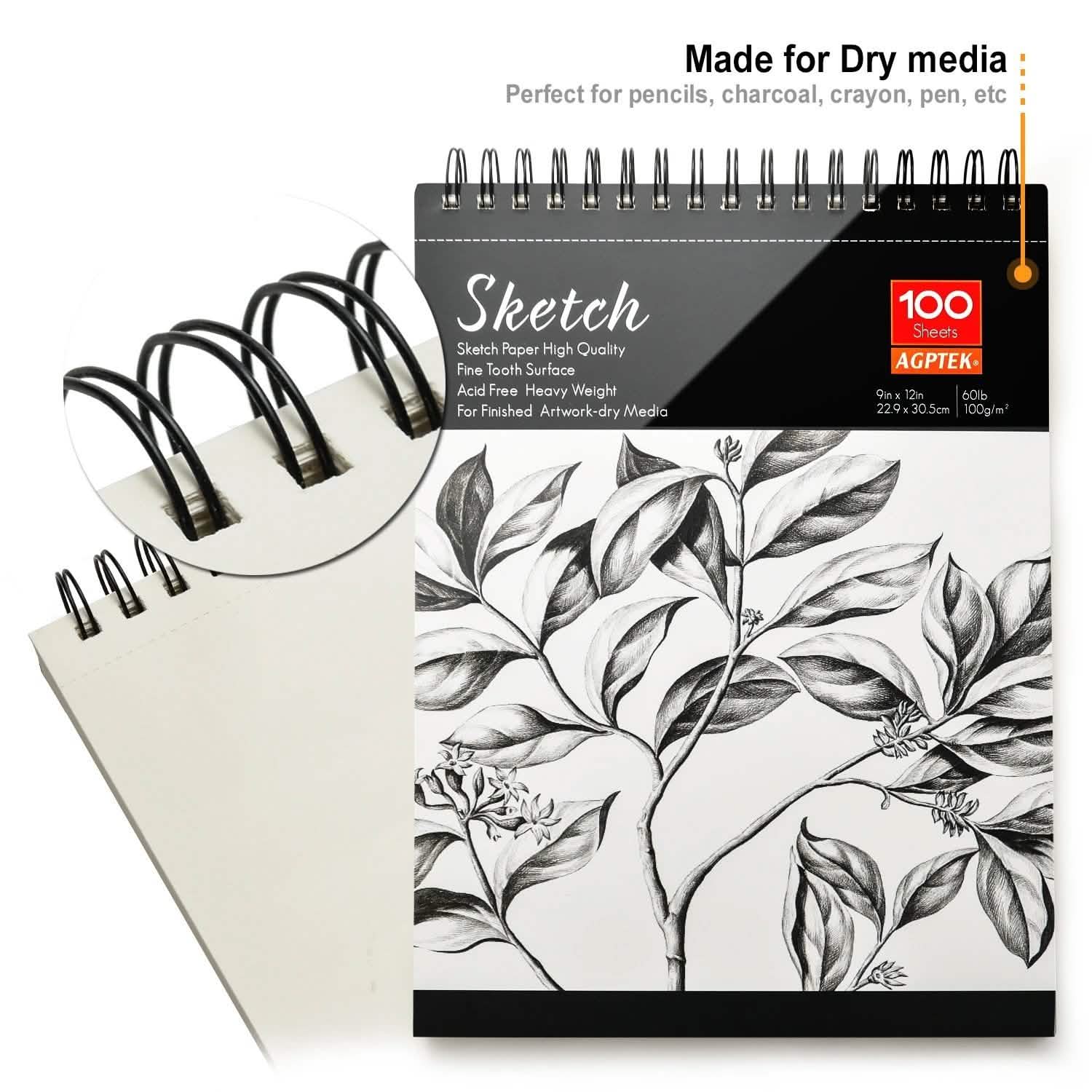 2-Pack: 9X12" 100 Sheets Spiral Sketch Pad DailySale