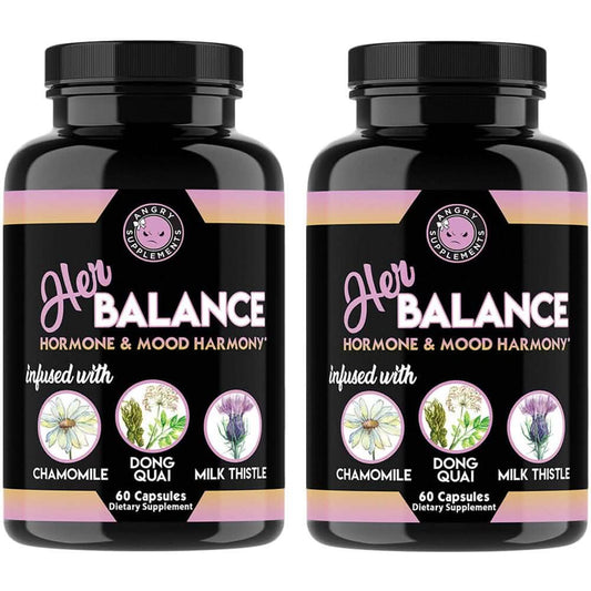 2-Pack: Angry Supplements Her Balance Women's Hormone & Mood, PMS & Menopause Relief DailySale