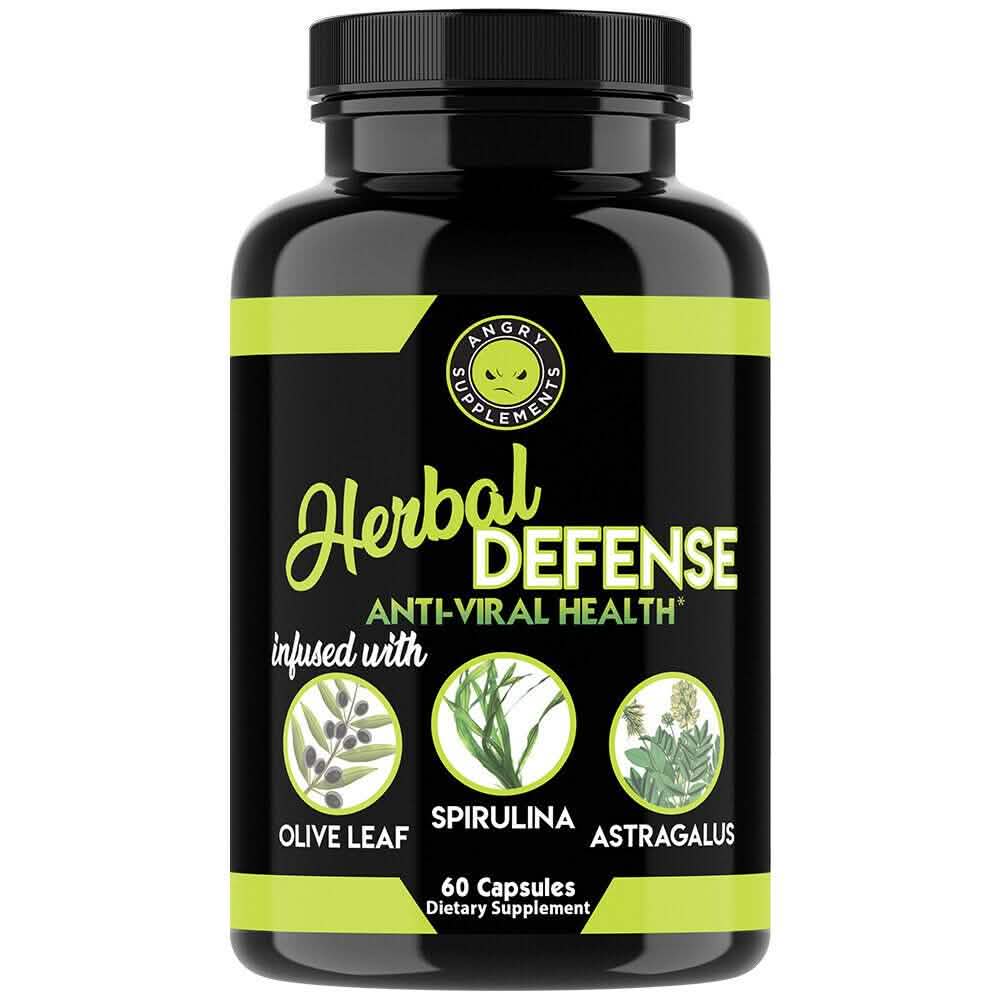 2-Pack: Angry Supplements Herbal Defense Anti Viral Immune Support, Spirulina Olive Leaf DailySale