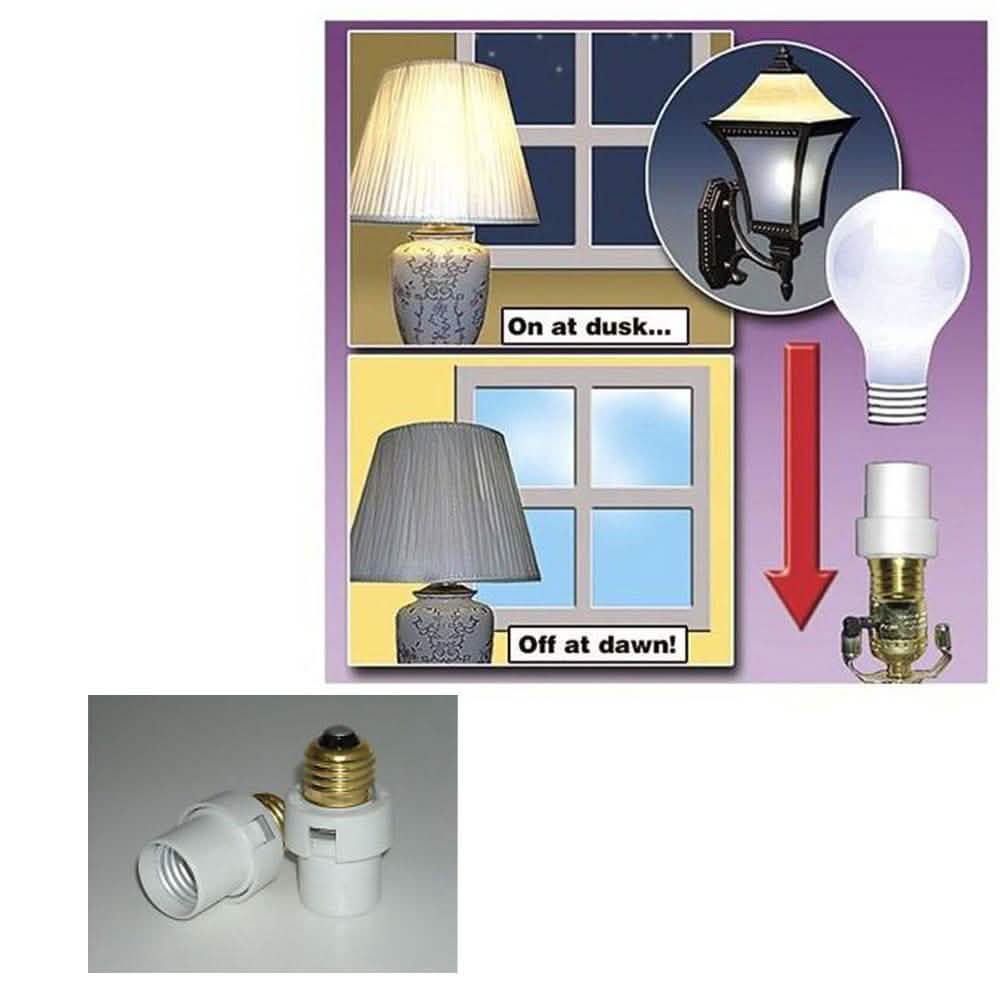 2-Pack:  Automatic Lamp Sensors Dusk Dawn Security Light Bulb Socket DailySale