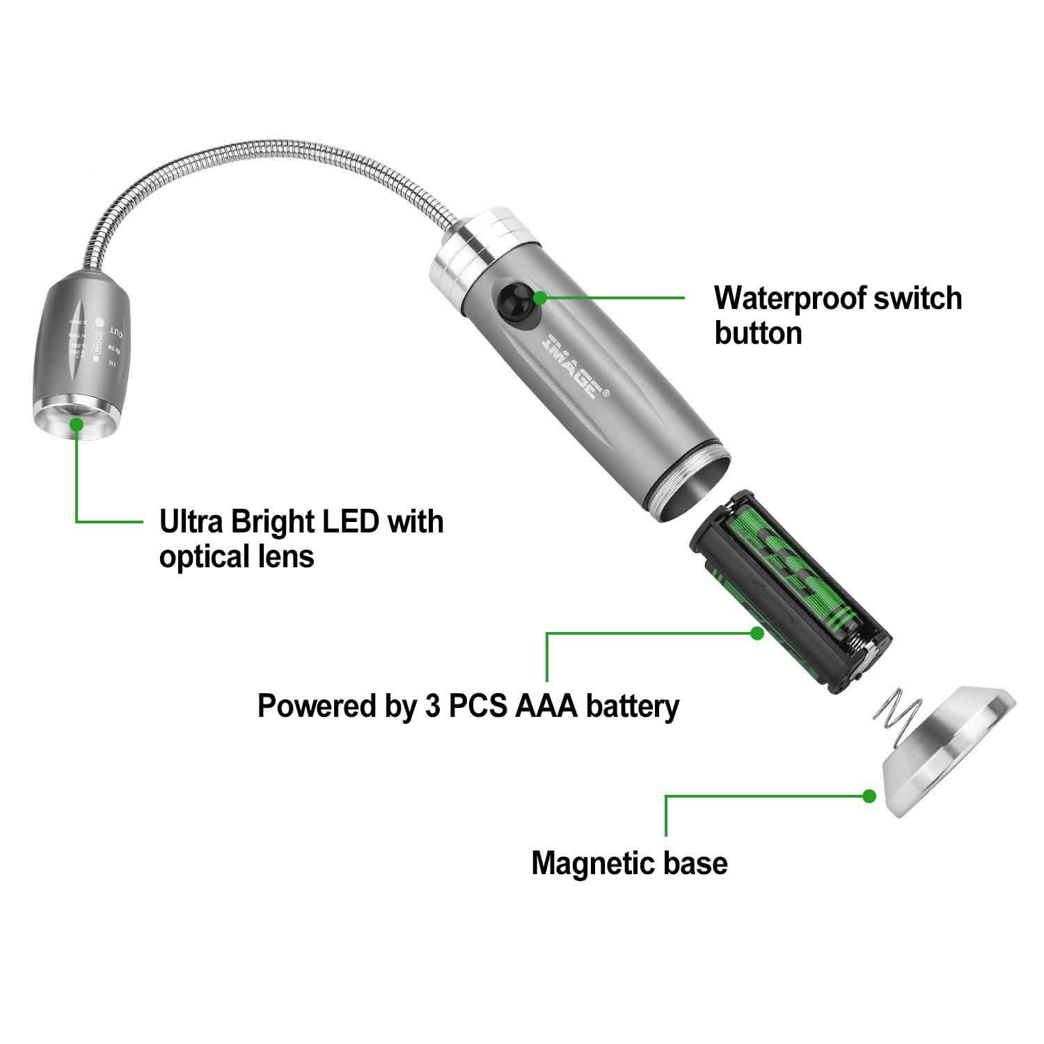 2-Pack: BBQ Grill LED Flashlight Goose Neck Outdoor Lamp DailySale