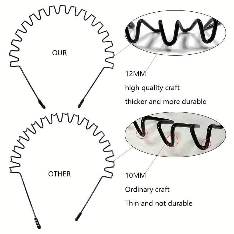 2-Pack: Black Wavy Metal Headband DailySale