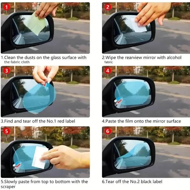 2-Pack: Car Waterproof Transparent Film Rearview Mirror Protection DailySale