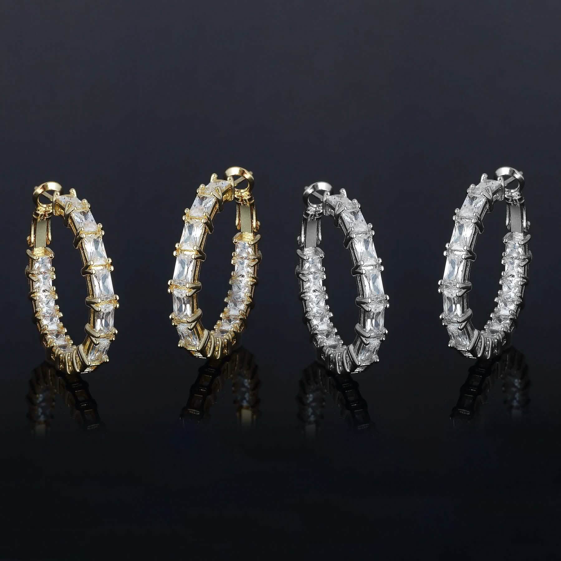 2-Pack: Crystal Emerald Hoop Earrings Set DailySale