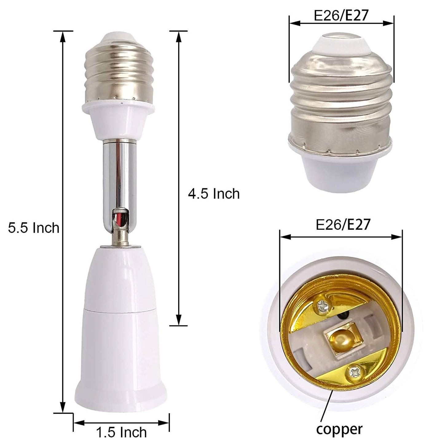 2-Pack: E26/E27 Lamp Holder Extender DailySale
