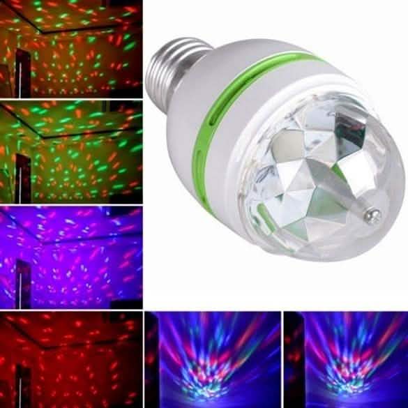 2-Pack: E27 3W Auto Rotating RGB LED Stage Light DailySale