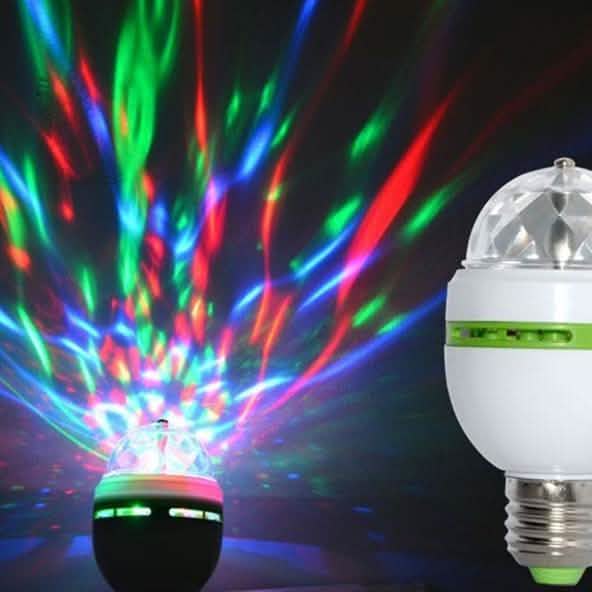 2-Pack: E27 3W Auto Rotating RGB LED Stage Light DailySale
