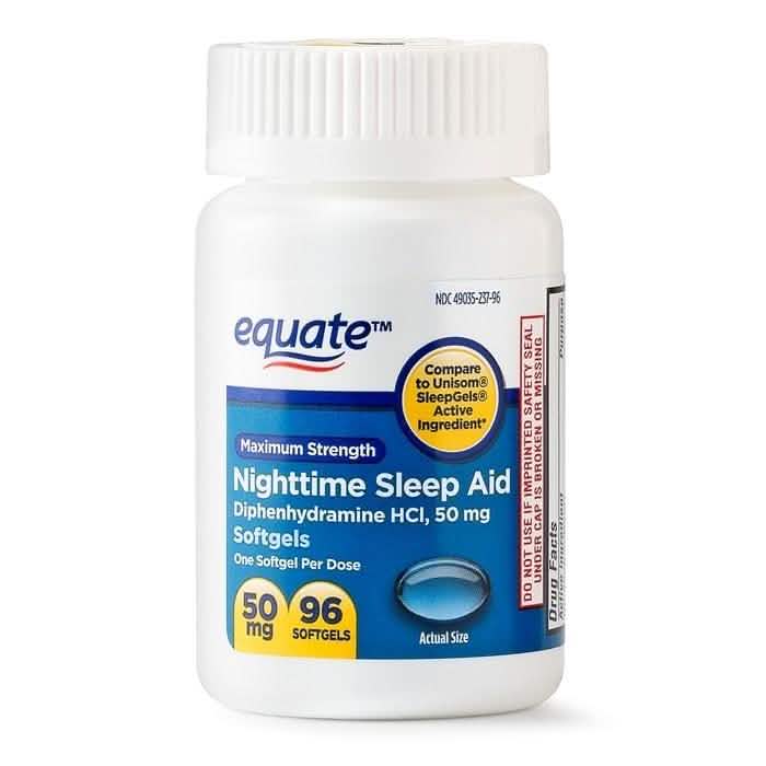 2-Pack: Equate Maximum Strength Nighttime Sleep Aid Softgels DailySale