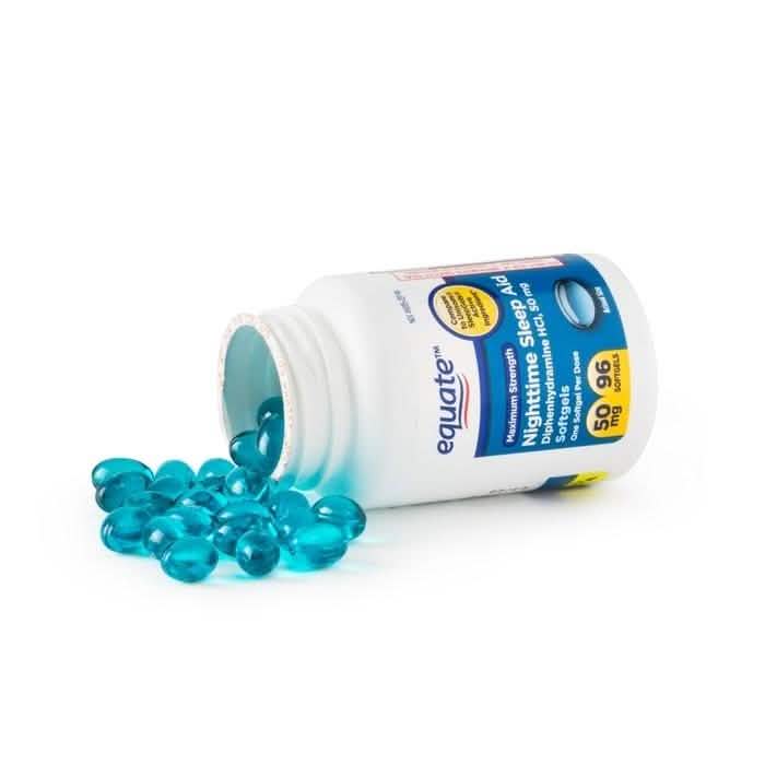 2-Pack: Equate Maximum Strength Nighttime Sleep Aid Softgels DailySale
