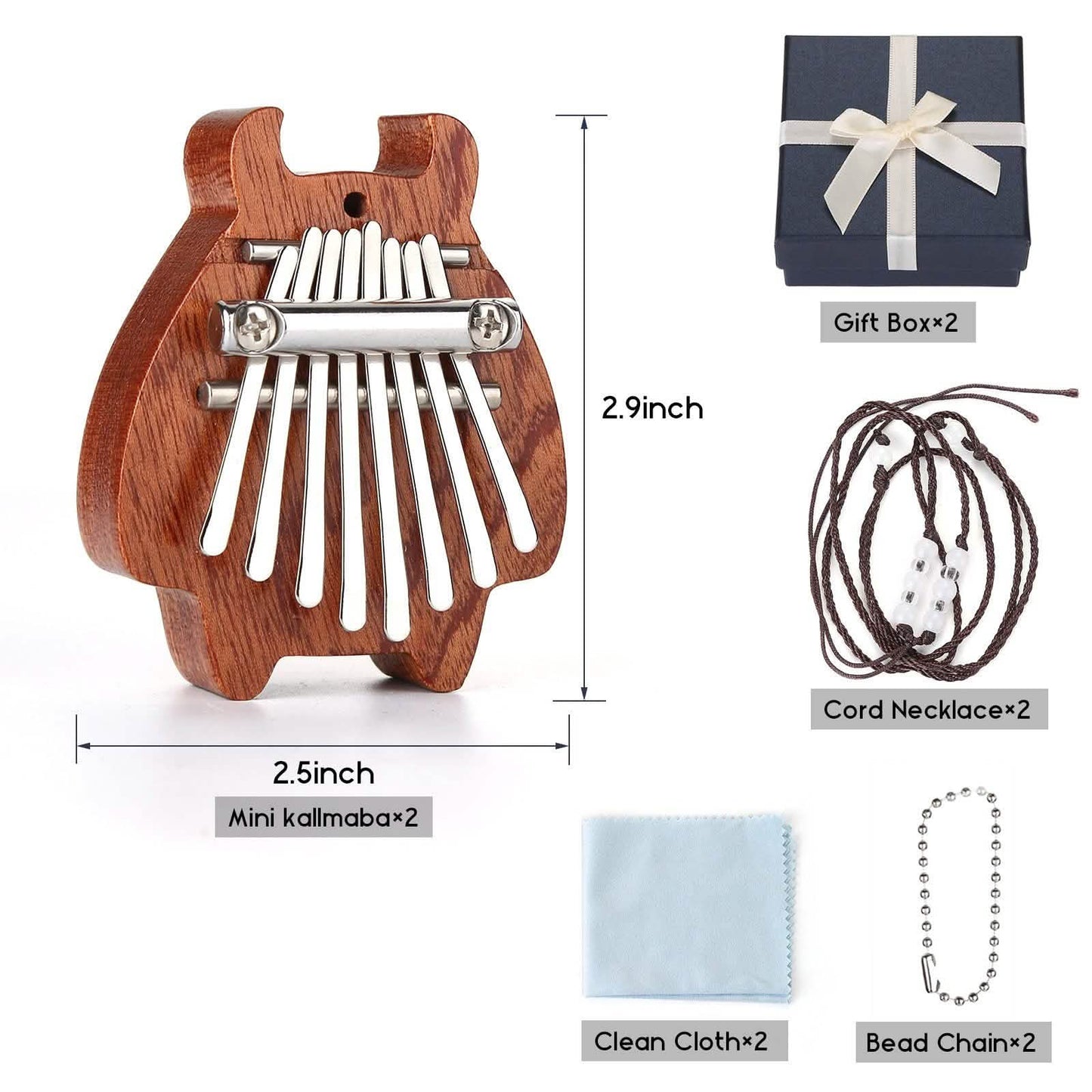 2-Pack: Finger Thumb Piano Mini Kalimba with 8 Keys DailySale