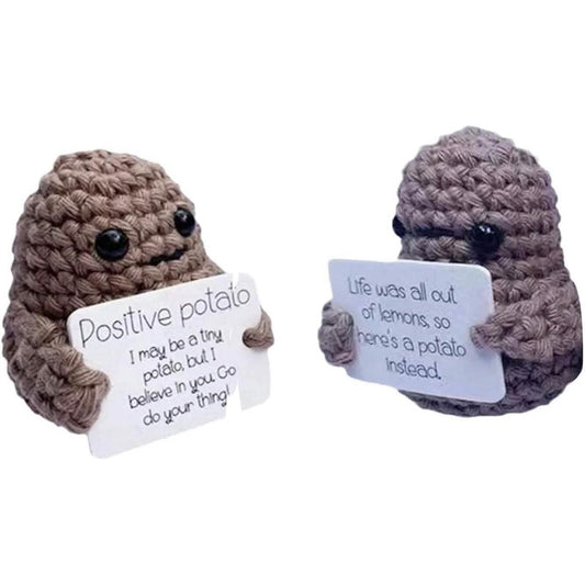 2-Pack: Funny Positive Potato Cute Wool Knitting Doll DailySale