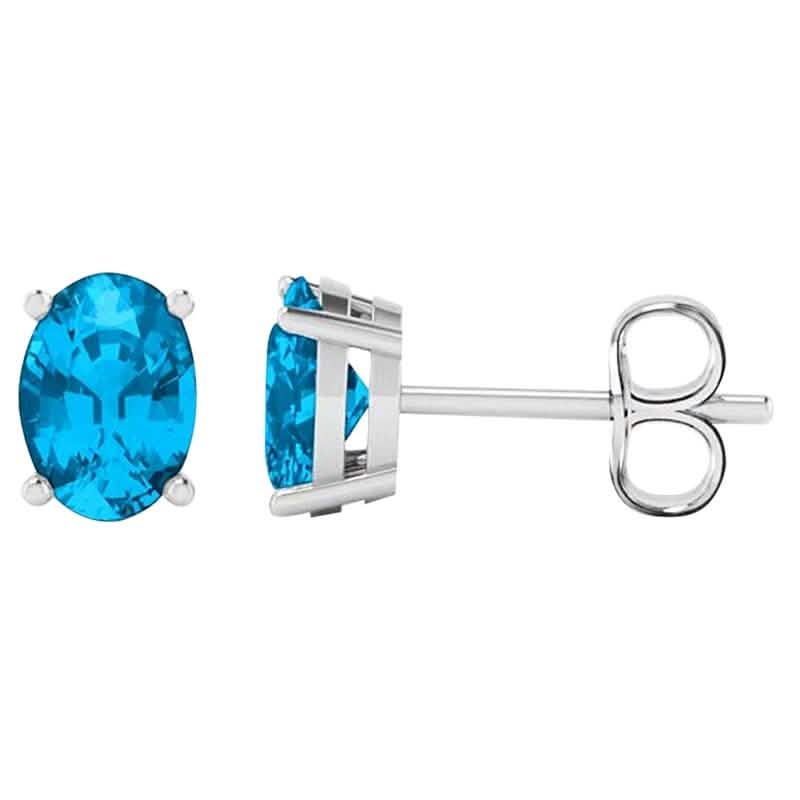 2-Pack: Genuine Gemstone Oval Sterling Silver Studs DailySale