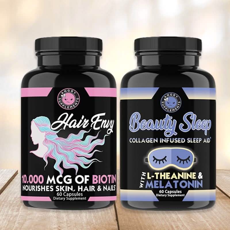 2 Pack: Hair Envy and Beauty Sleep Collagen Sleep Aid DailySale