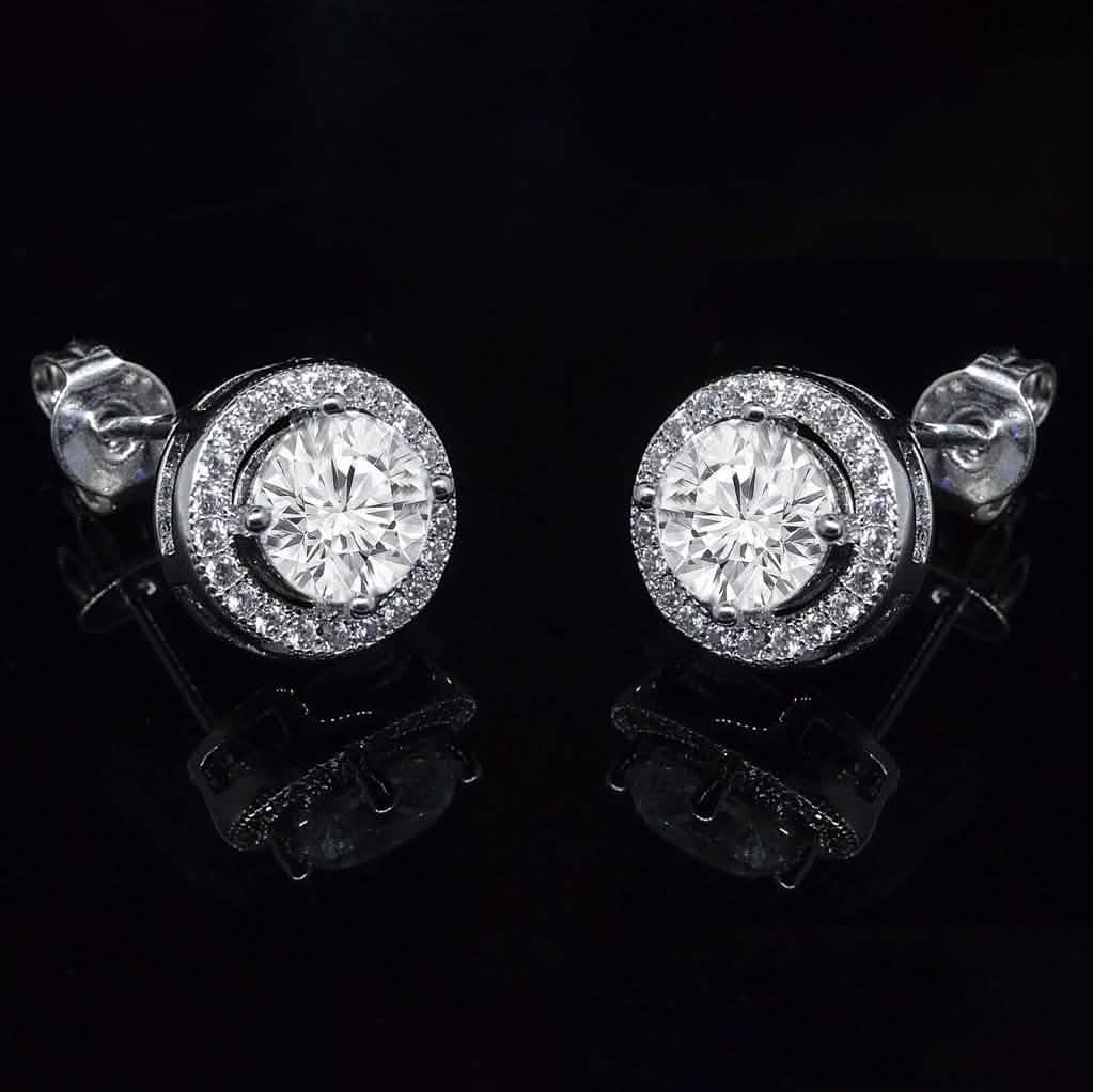 2-Pack: Halo Stud Earrings with Swarovski Elements DailySale