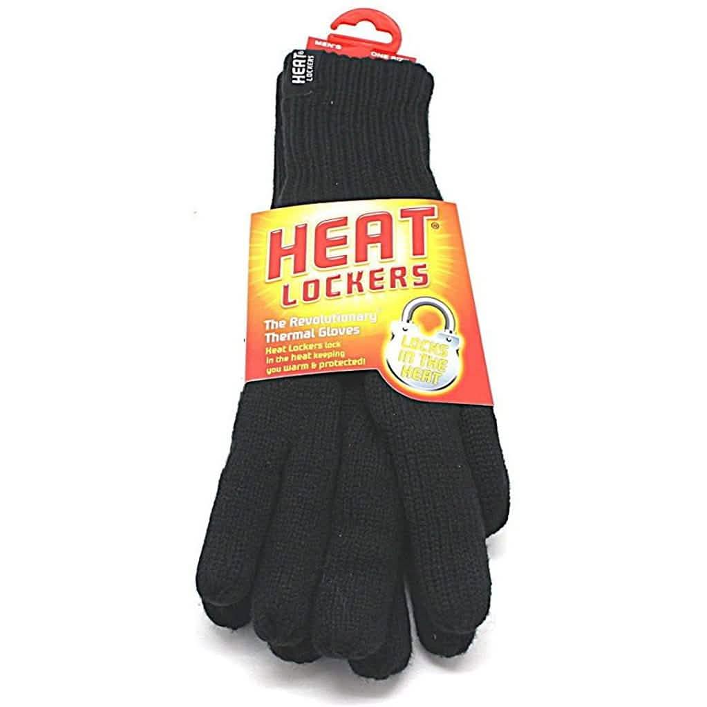 2-Pack: Heat Lockers Mens Black Thermal Gloves with Insulation Lining DailySale