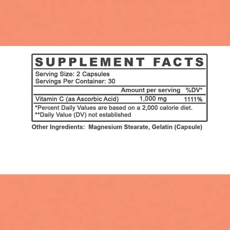 2-Pack: Just Pure Vitamin C 1,000MG Support Healthy Immune System, Antioxidant DailySale