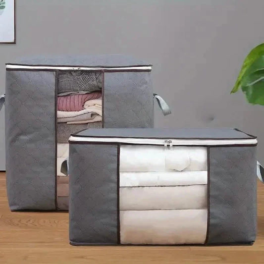 2-Pack: Large Storage Bag Organizer with Reinforced Handle, Clear Window & Sturdy Zippers DailySale