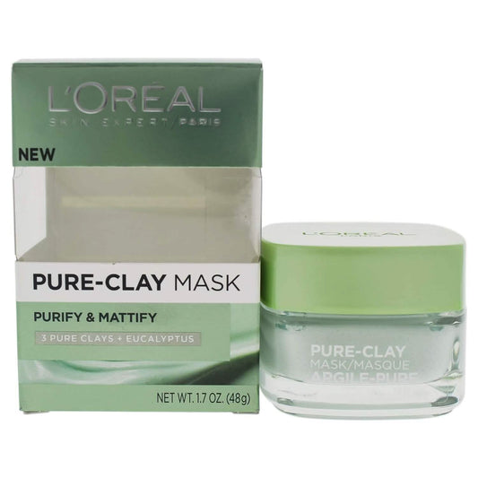 2-Pack: L'Oréal Paris Skincare Pure-Clay Face Mask with Eucalyptus for Oily and Shiny Skin to Purify and Matify DailySale