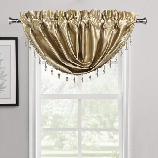 2-Pack: Luxury Waterfall Austrian Beads Trimmed Window Valances DailySale