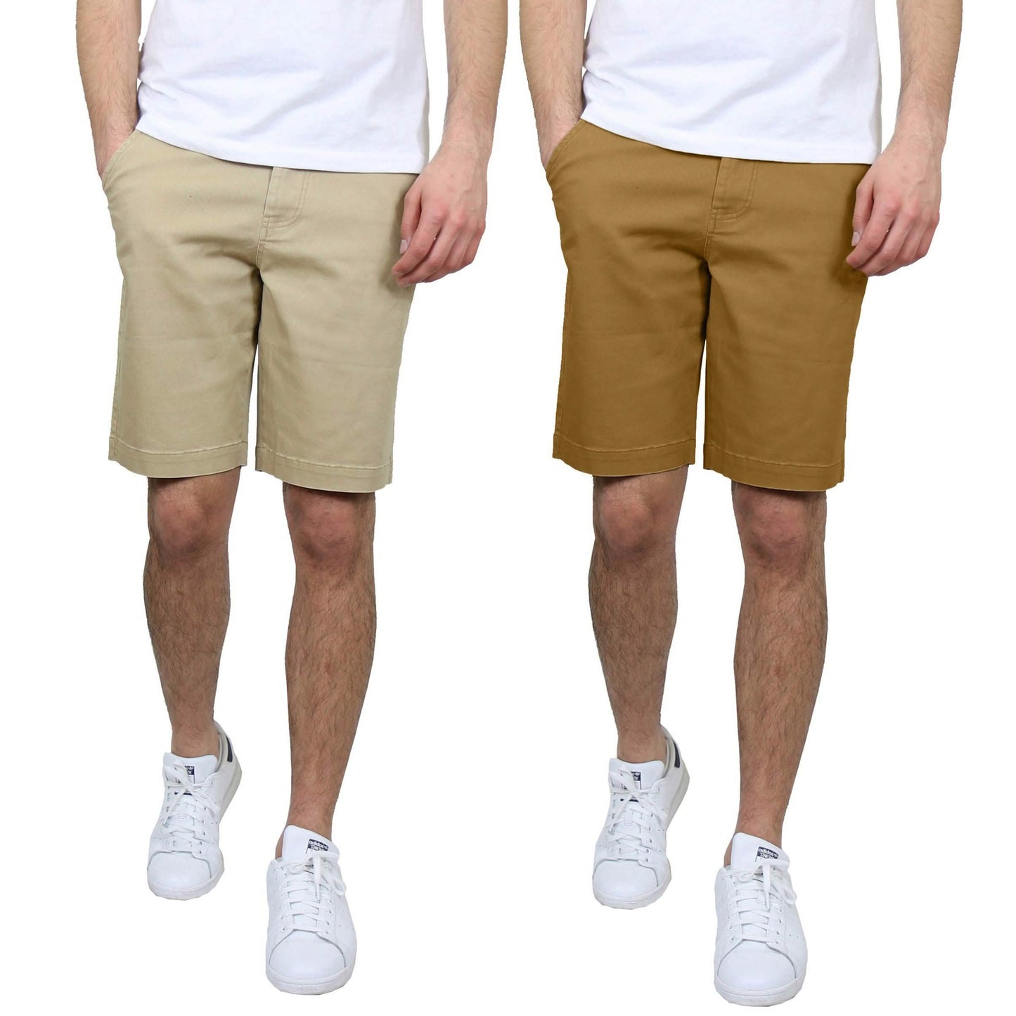 2-Pack: Men's 5-Pocket Flat-Front Slim-Fit Stretch Chino Shorts DailySale