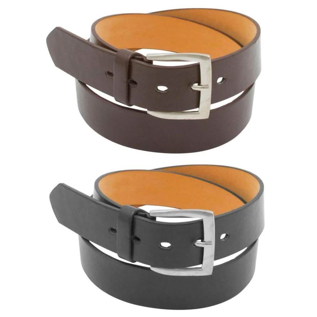2-Pack: Men's Black & Brown Solid Belts DailySale