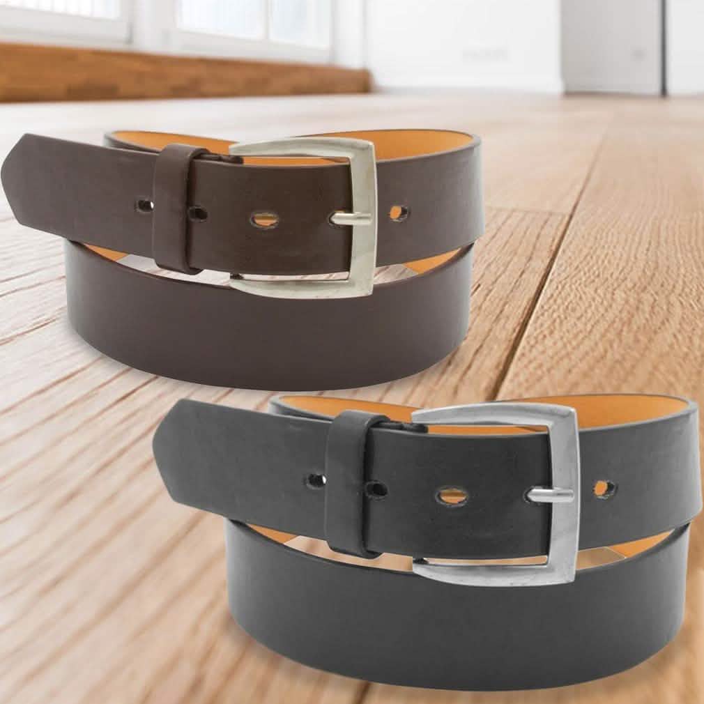 2-Pack: Men's Black & Brown Solid Belts DailySale