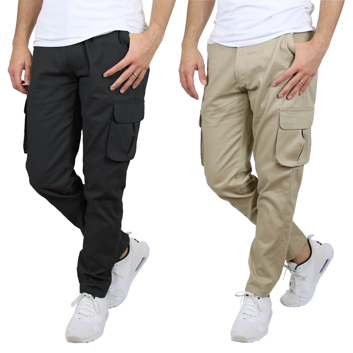 2-Pack: Men's Cotton Flex Stretch Cargo Pants DailySale