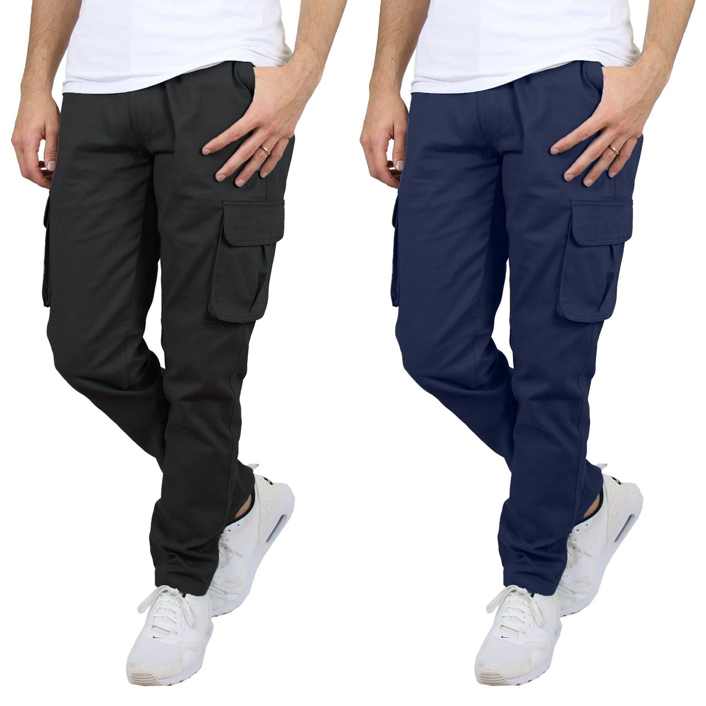 2-Pack: Men's Cotton Flex Stretch Cargo Pants DailySale