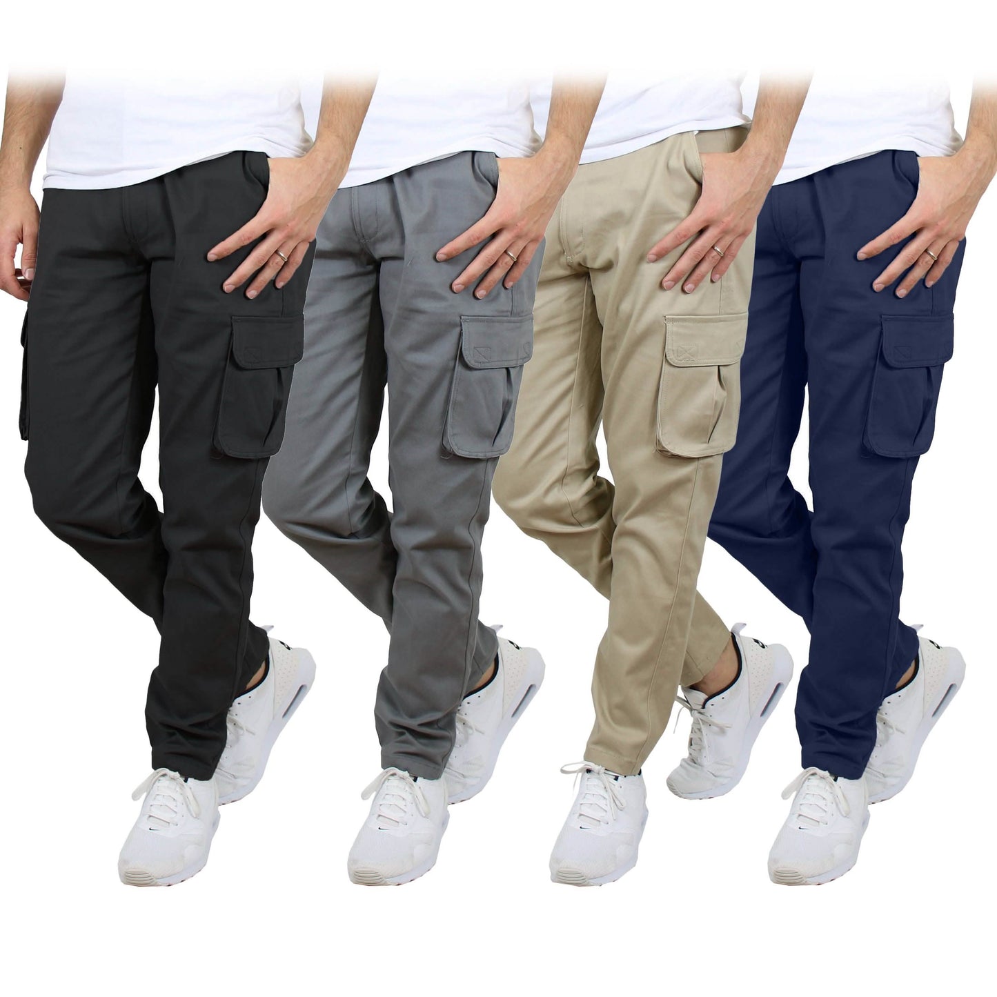2-Pack: Men's Cotton Flex Stretch Cargo Pants DailySale