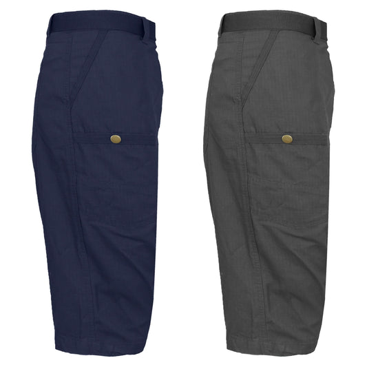 2-Pack: Men's Tech Extended Size Cotton Cargo Utility Belted Shorts DailySale