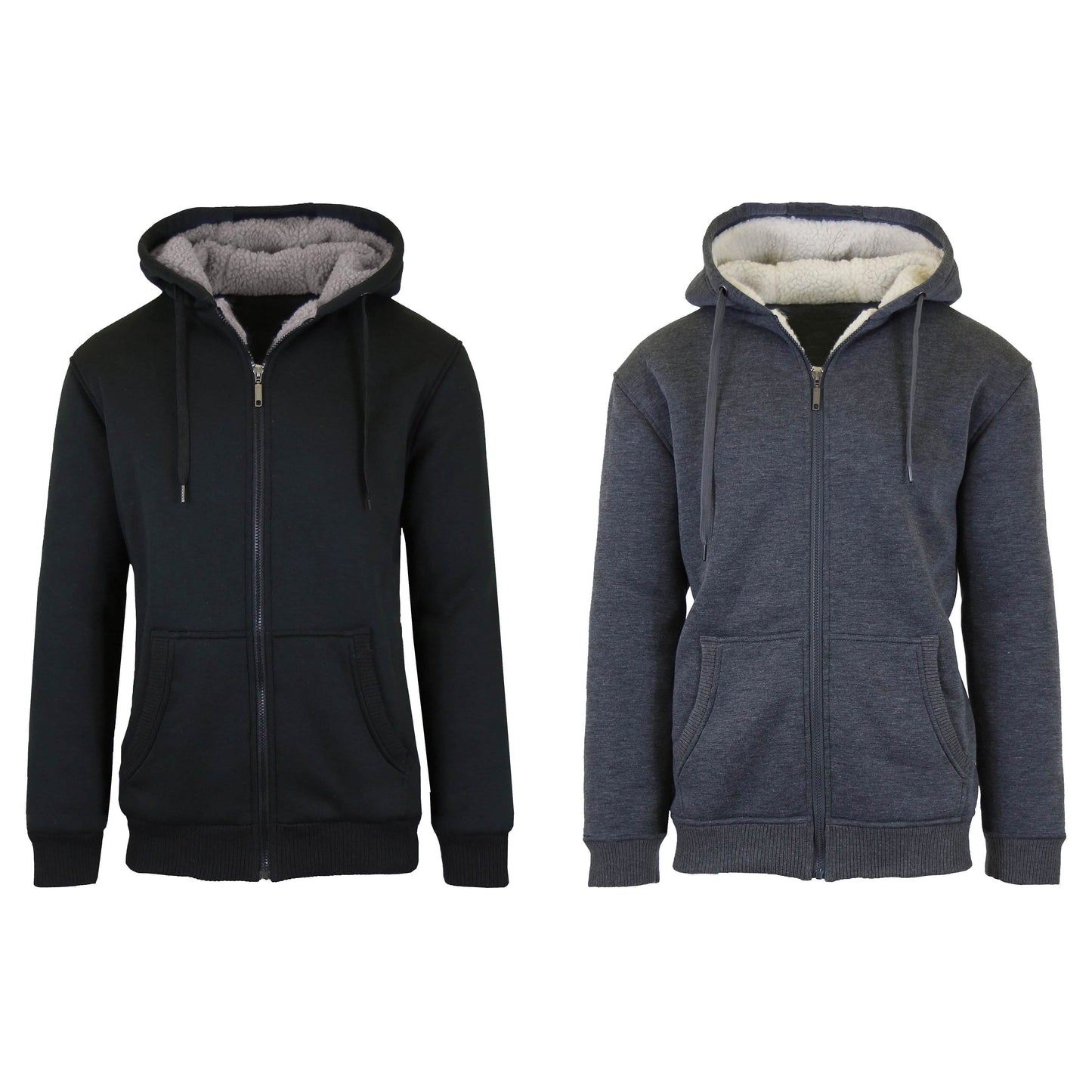 2-Pack: Men's Heavyweight Sherpa Fleece-Lined Zip Hoodie Sweater DailySale