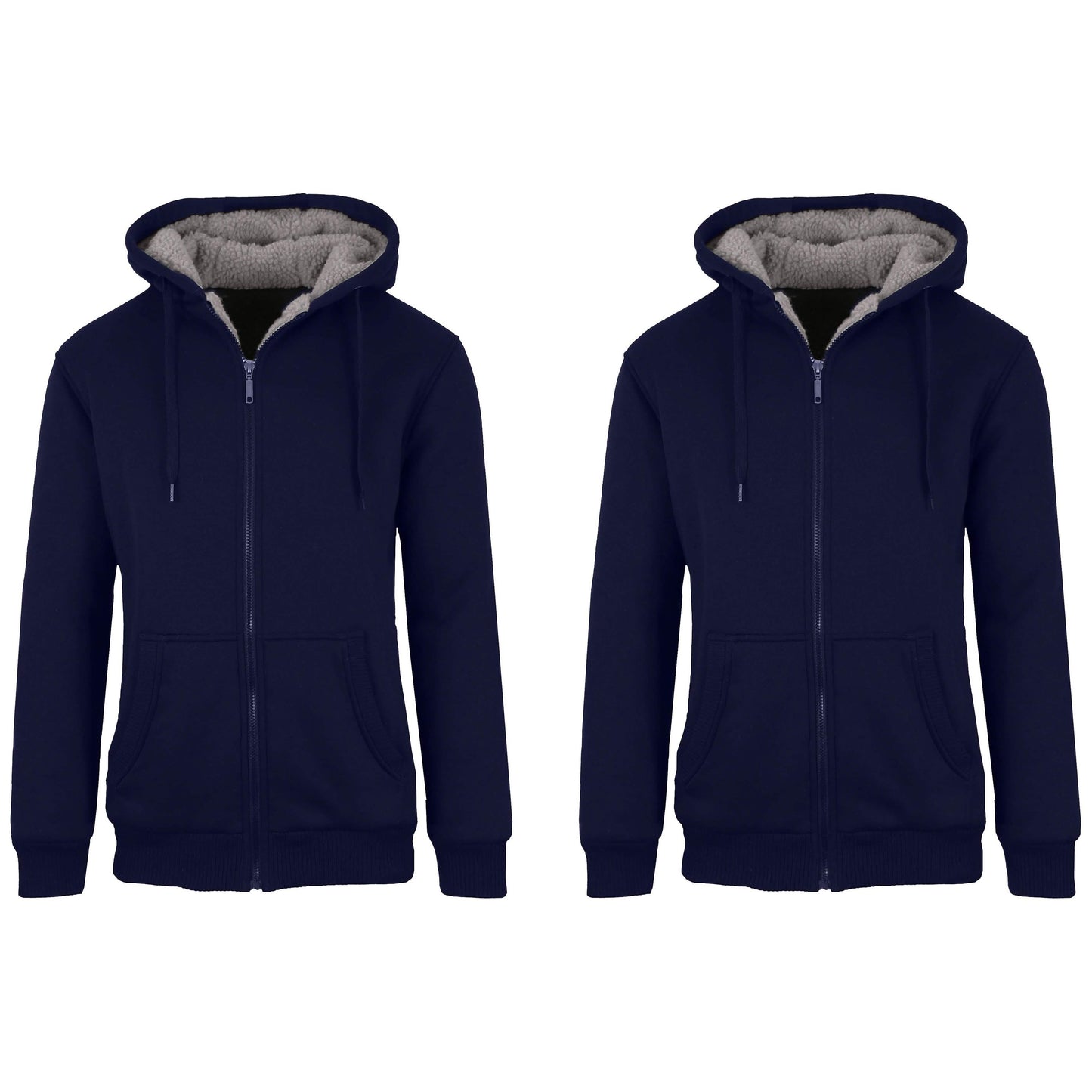 2-Pack: Men's Heavyweight Sherpa Fleece-Lined Zip Hoodie Sweater DailySale