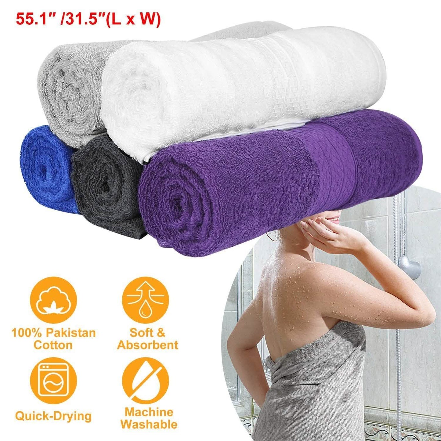 2-Pack: Pakistan Cotton Bath Towel DailySale