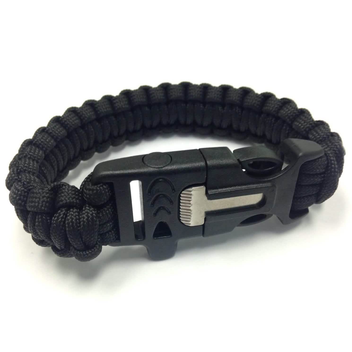 2-Pack: Paracord Survival Bracelet with Flint Scraper, Whistle and Cutting Tool DailySale