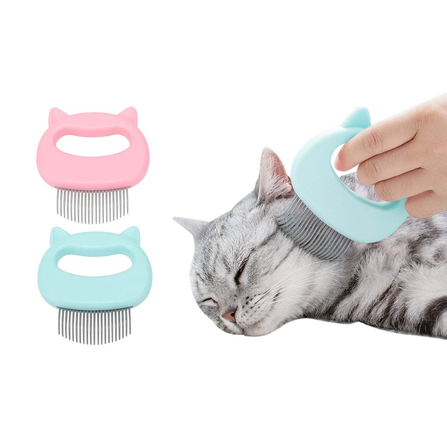 2-Pack: Pet Hair Removal And Massaging Shell Comb Brush For Grooming And Shedding DailySale