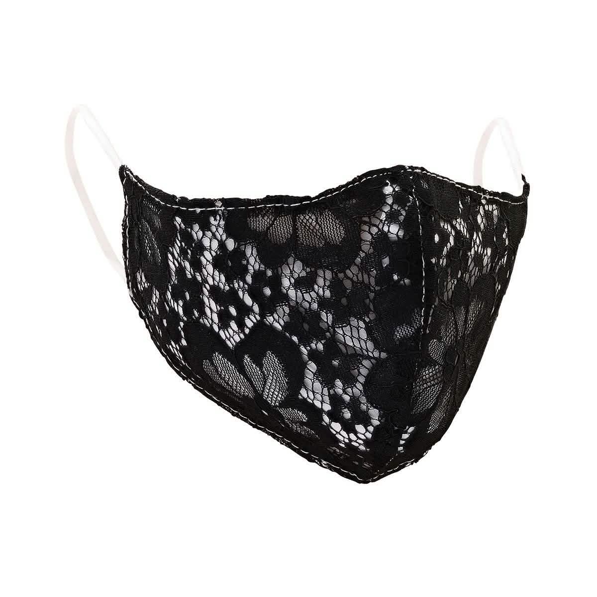 2-Pack: Reusable Washable Fitted Black and White Lace Face Mask DailySale