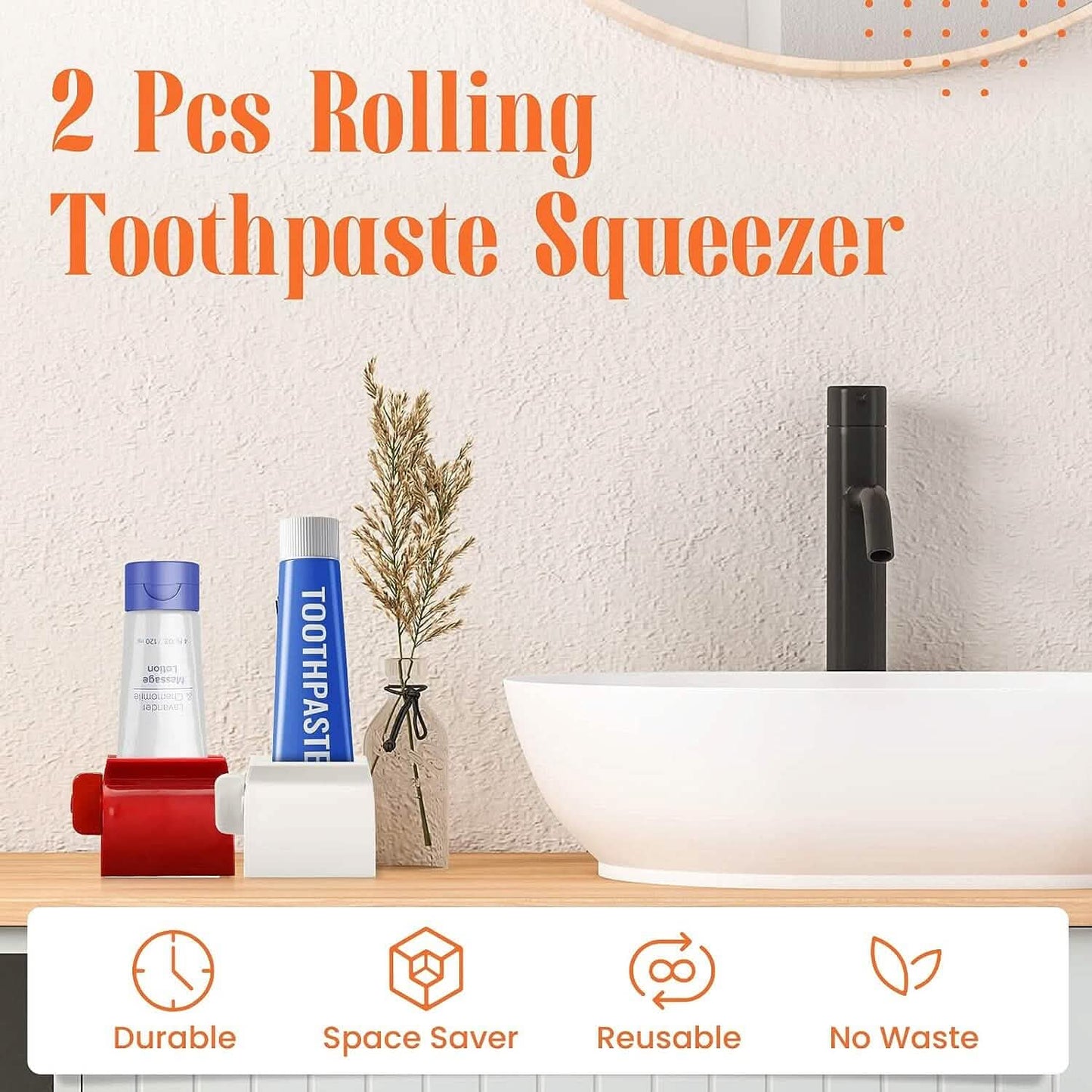 2-Pack: Rolling Tube Toothpaste Squeezer Dispenser DailySale