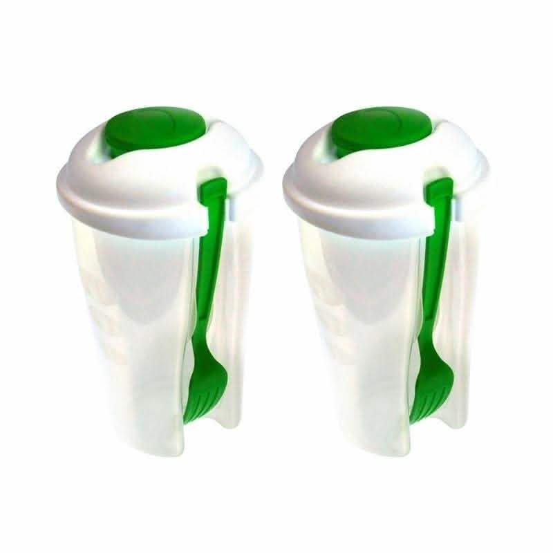 2-Pack: Salad or Lunch To Go Container With Fork & Dressing Cup DailySale