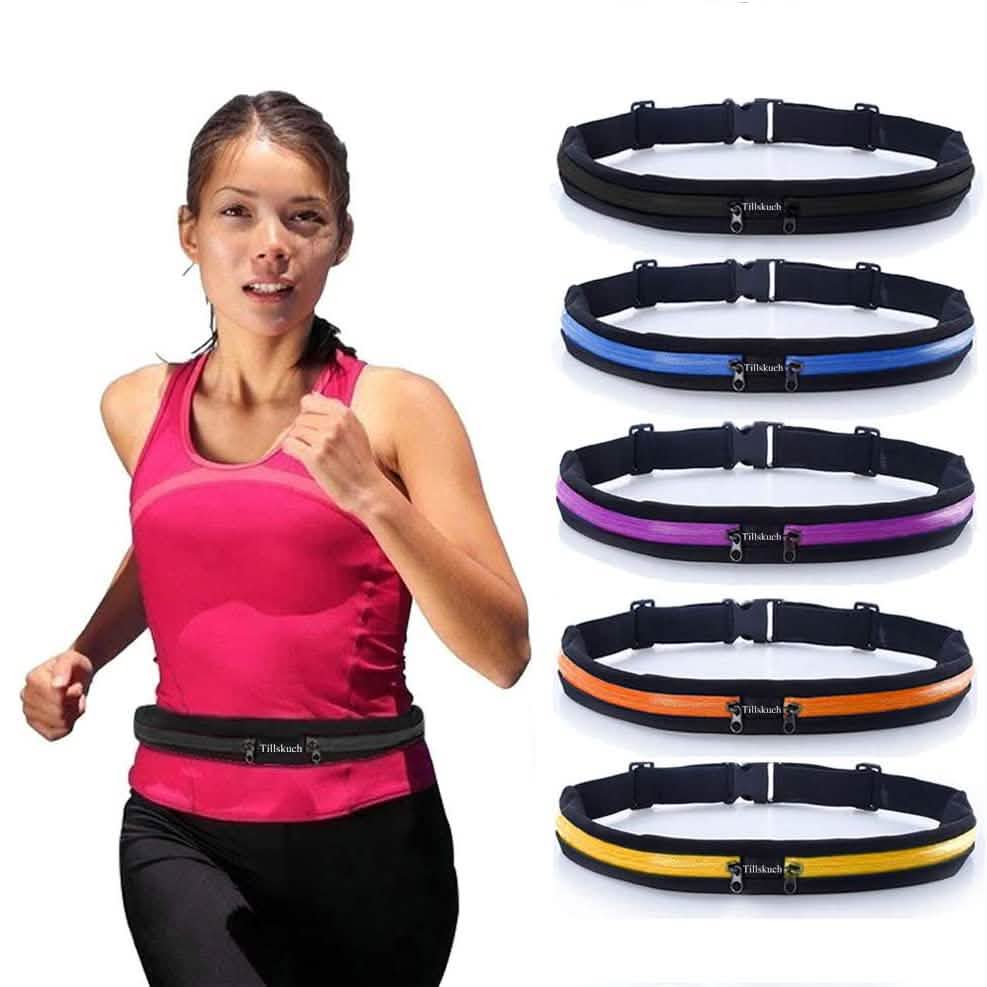 2-Pack: Slim Waist Pocket Running Belt DailySale