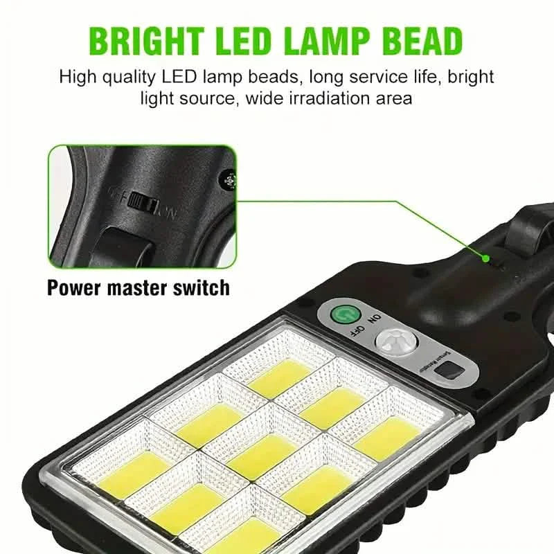 2-Pack: Solar Outdoor Security Street Lighting, 3 Modes With Wireless Motion Sensing and Remote Control DailySale
