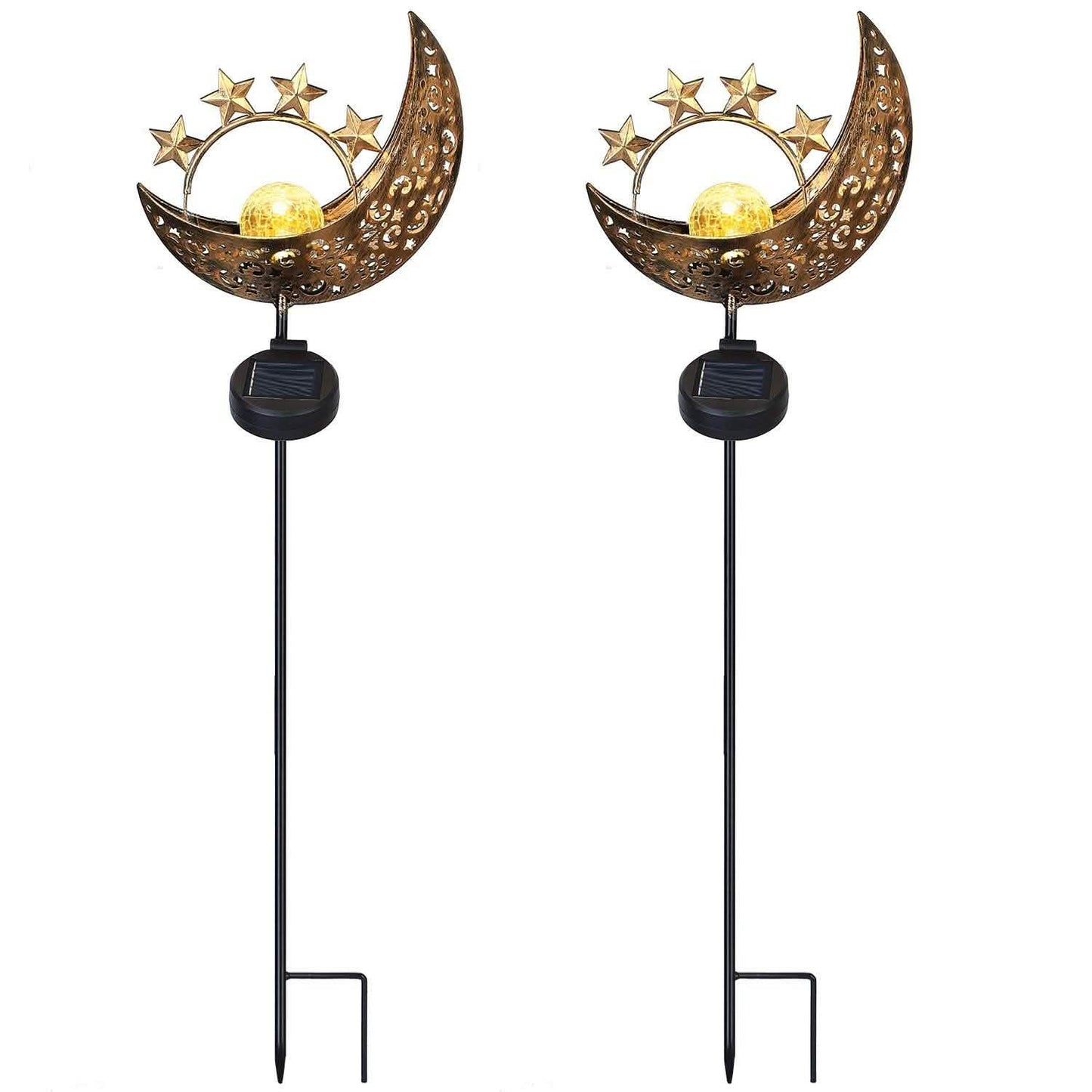 2-Pack: Solar Powered Glass Globe Stake Lamp DailySale