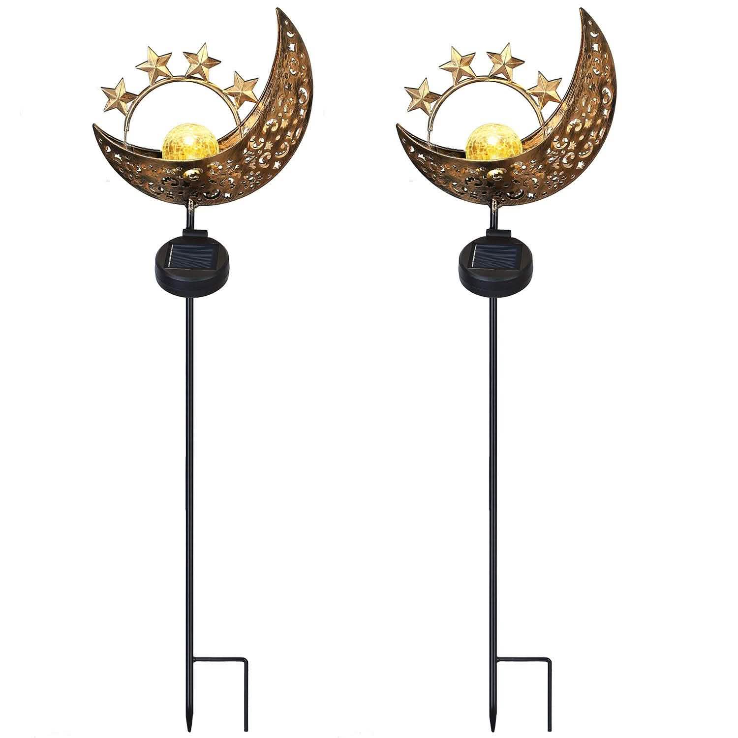 2-Pack: Solar Powered Glass Globe Stake Lamp DailySale