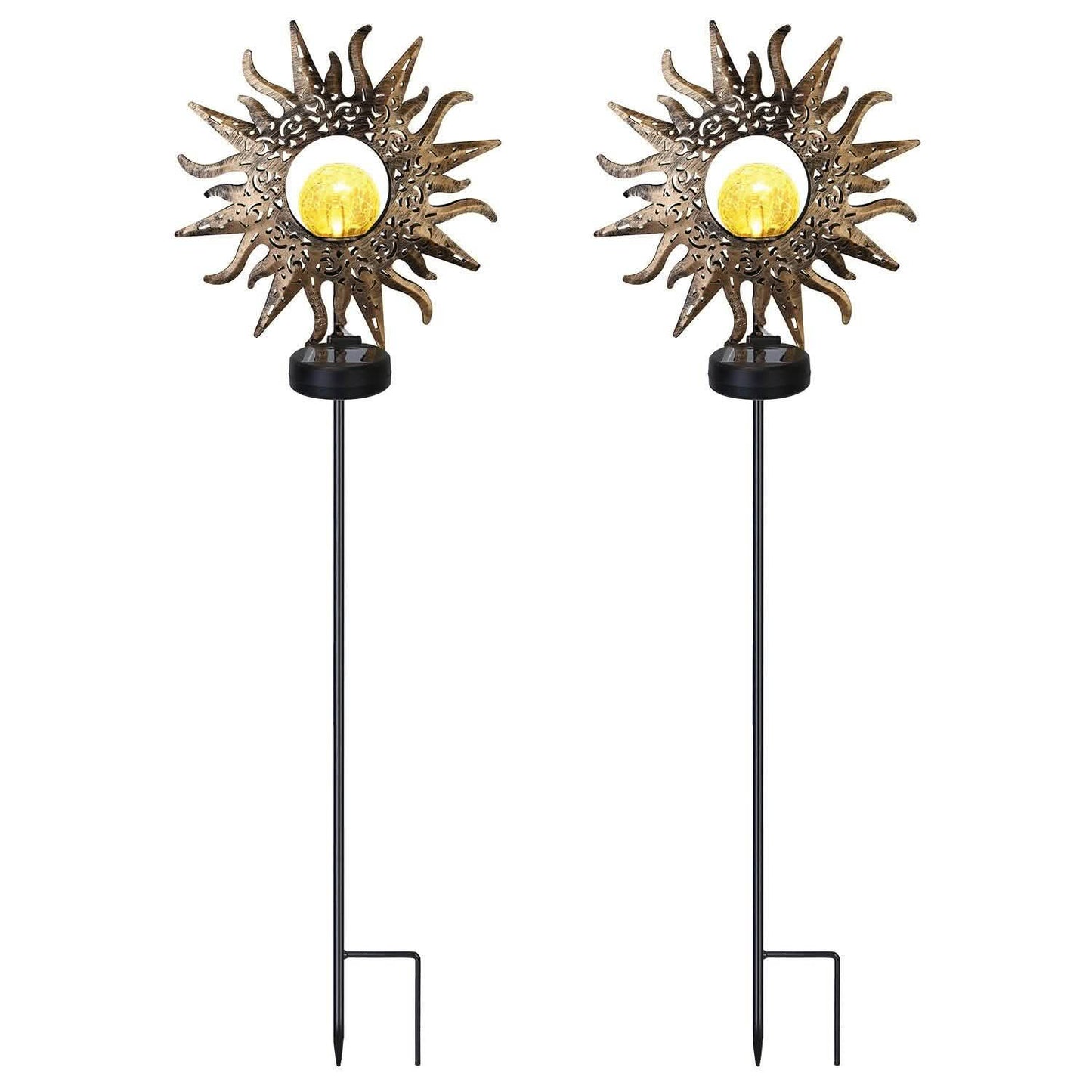 2-Pack: Solar Powered Glass Globe Stake Lamp DailySale