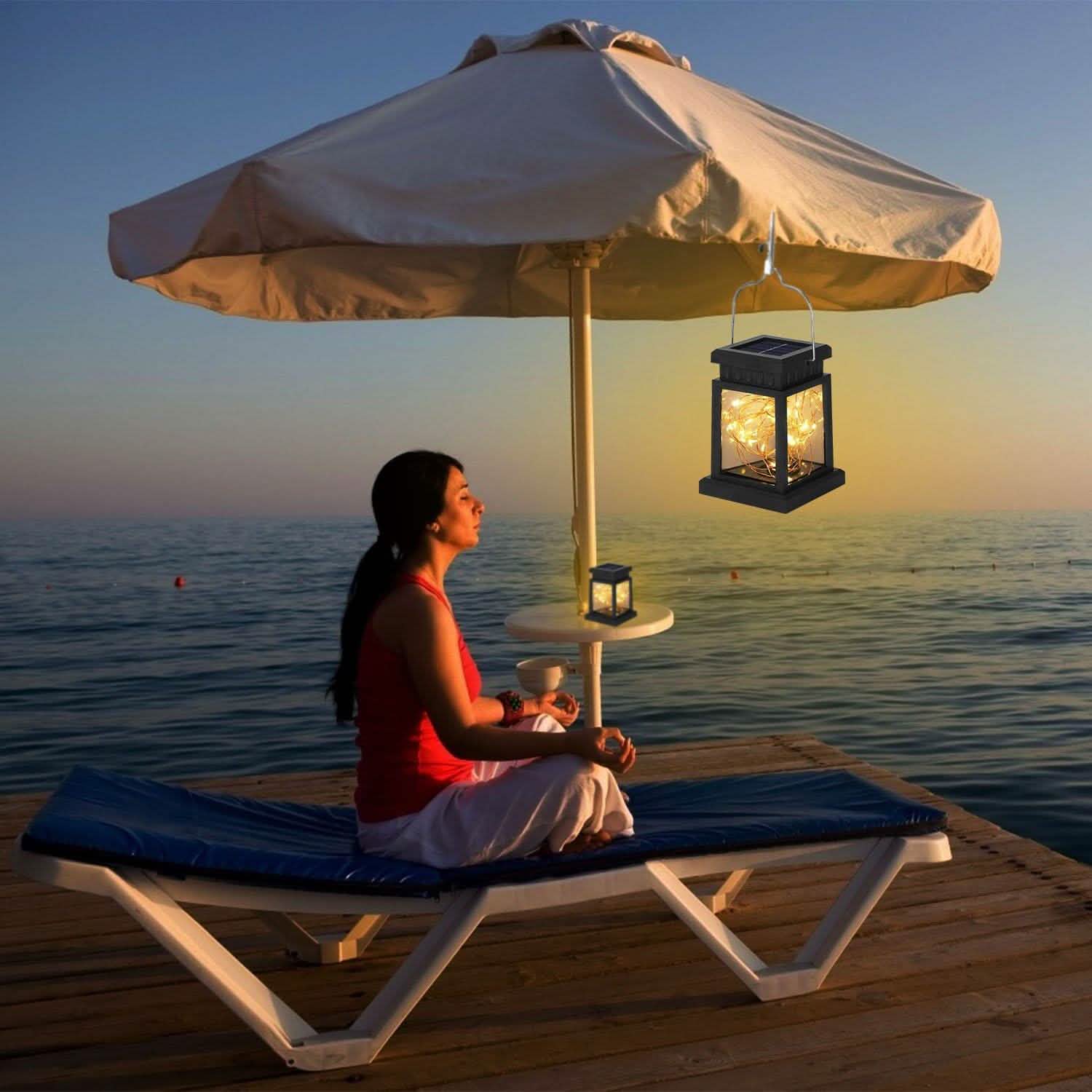 2-Pack: Solar Powered Hanging Lights 30 LED Beads DailySale